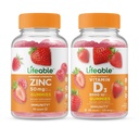 Livlig Zink 50mg + Vitamin D 5000 IE, Gummies Bundle - Great Tasting, Vitamin Supplement, Gluten Free, GMO Free, Chewable Gummy