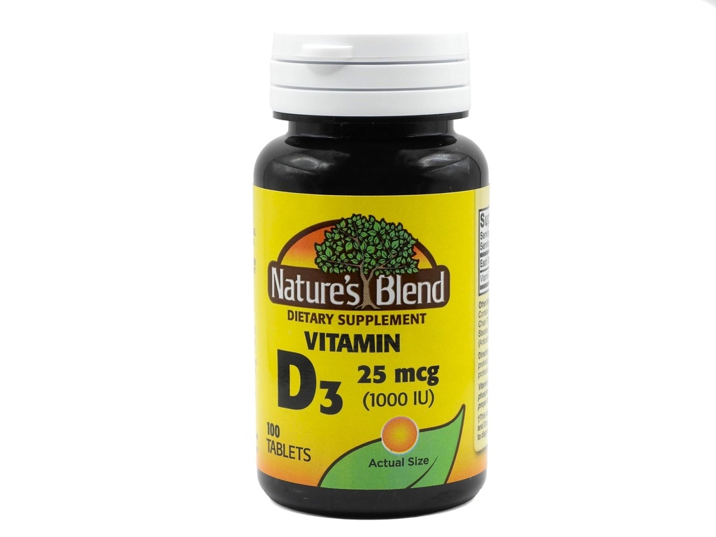 NAT B VIT D3 TB 1000IU 100 Nature's Blend