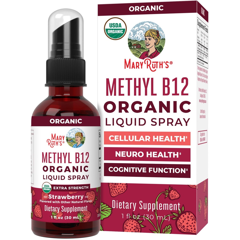 MaryRuth Organics B12-vitamiini nestesumute ... Vegaani, ei-muuntogeeniset aineet, gluteeniton USDA Organic Supplement ...