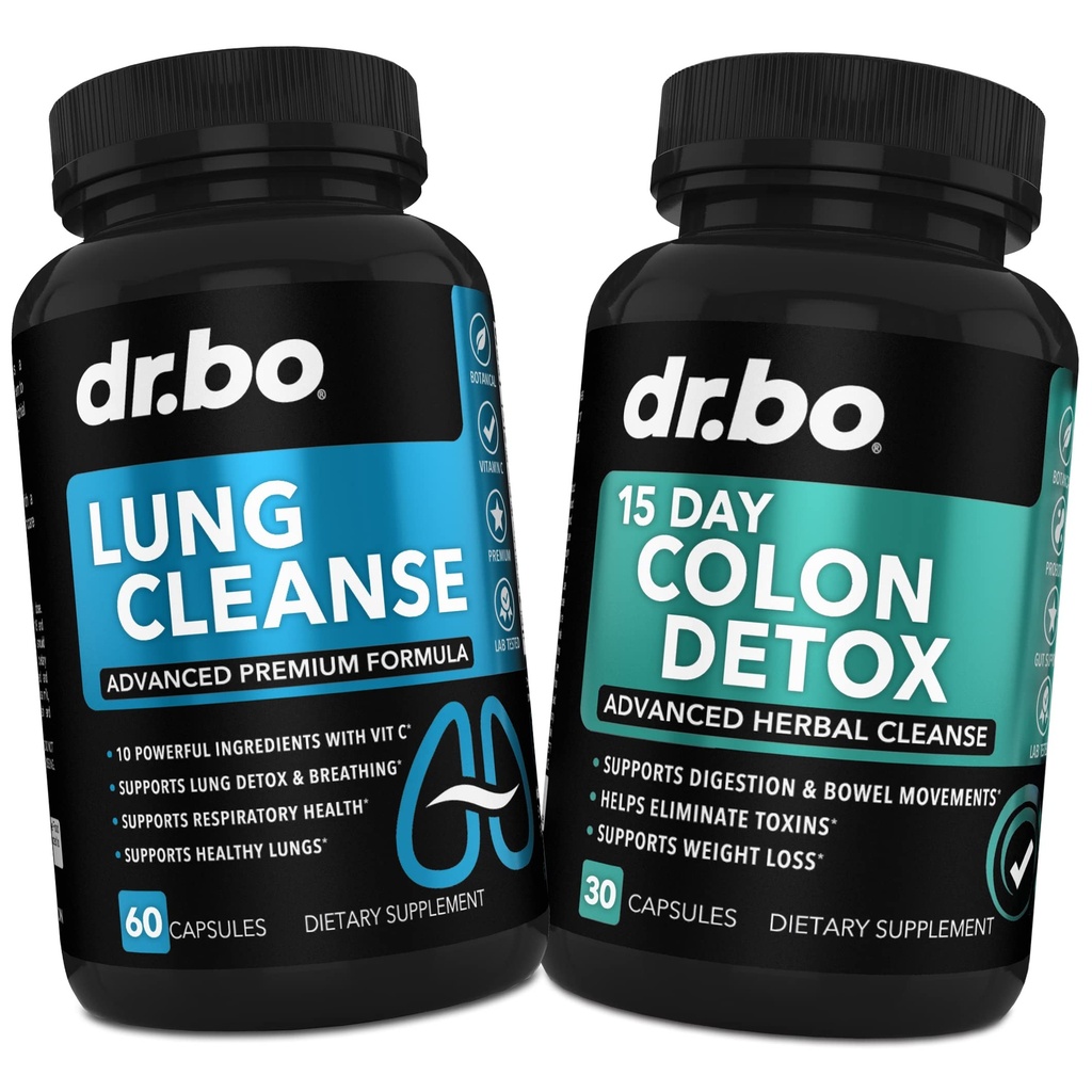 Lung Cleanse & Colon Detox - Herbal Formula tukea hengitysteiden terveyttä ja Bowel liikkeet