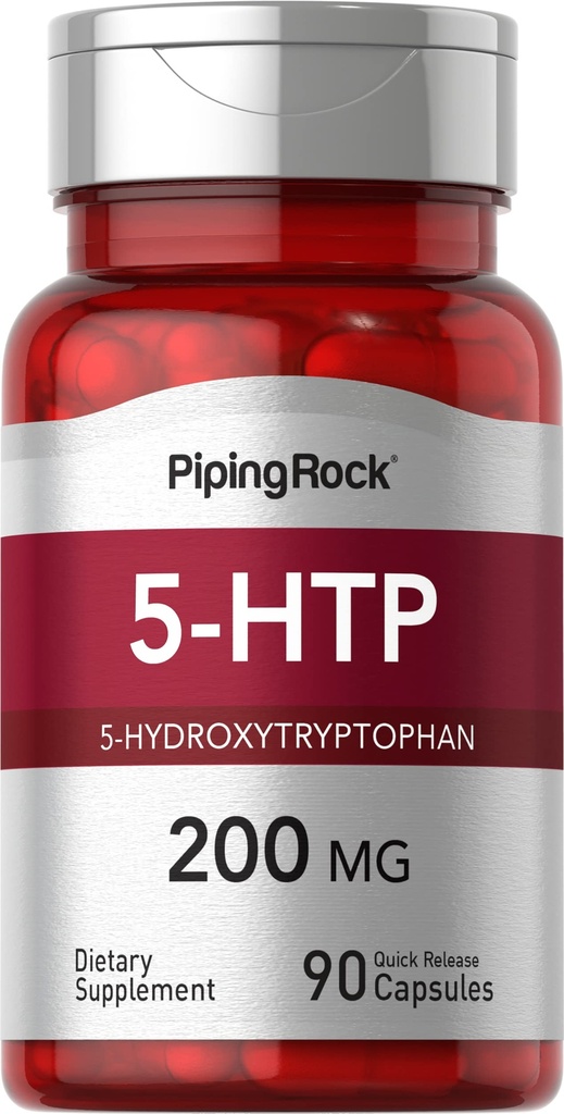 Piping Rock 5- HTP täydennysosa ... 200 mg ... 90 kapselia ... 5- Hydroksitryptofaani... Griffonia Simplicifolia Extract ...
