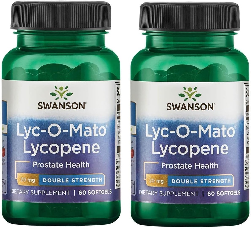 Swanson Double-Strength LYC-O-Mato Lycopene 20 Milligramma 60 Sgels (2 pakkaus)