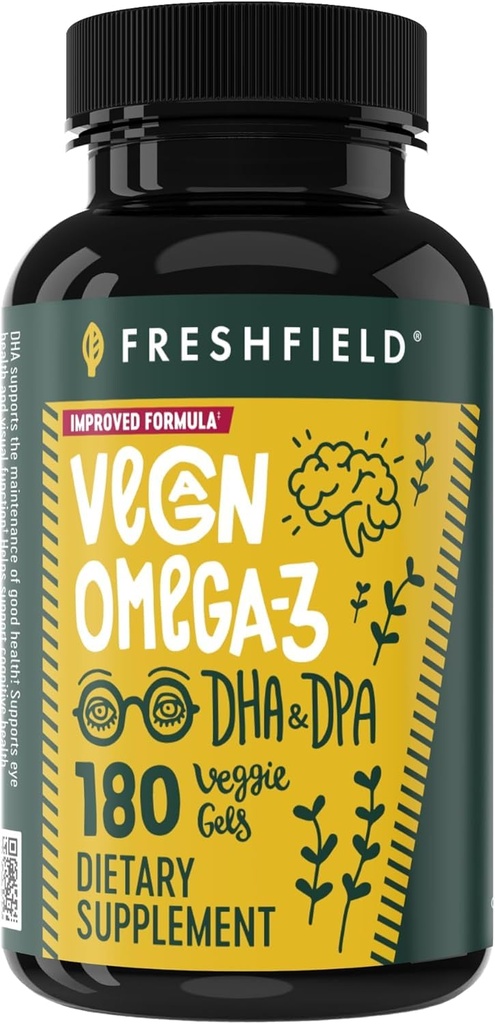 Vegan Omega 3 DHA: Algae Oil, Most Reviewed, Carragenan Free, Sustainable, Tested, No Heavy Metals, Fish Oil Alt, Plant Based Omega. Tukee sydän, aivot, yhteinen terveys w/DPA