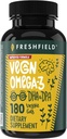 Vegan Omega 3 DHA: Algae Oil, Most Reviewed, Carragenan Free, Sustainable, Tested, No Heavy Metals, Fish Oil Alt, Plant Based Omega. Tukee sydän, aivot, yhteinen terveys w/DPA