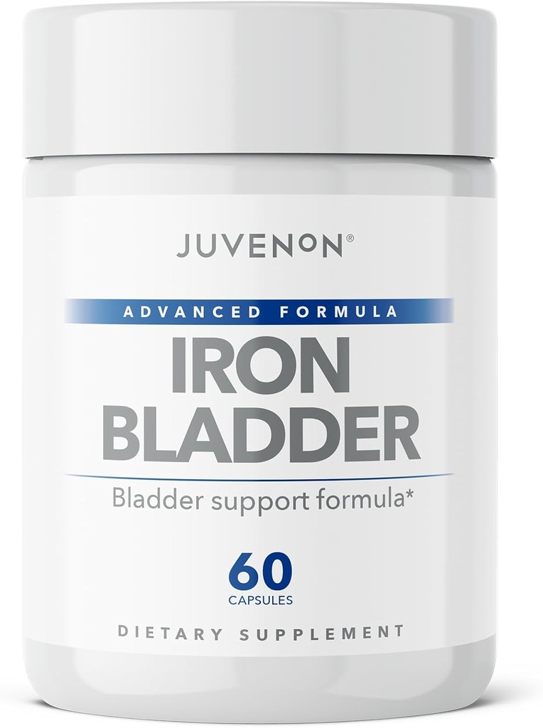Juvenon Iron Bladder - Herbal Supplement for Healthy Bladder Function - Inkontinensstöd med Pumpkin Seed Extract, Soy Germ Extract, Saw Palmetto