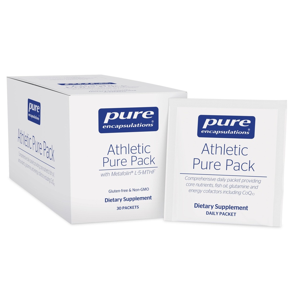Puhdas pakkaus Yleisurheilu Pure Pack ... Kokonainen päivittäinen pakkaus, joka tarjoaa ydinravinteita, kalaöljyä, antioksidantteja, glutamiinia ja energiakofaktoreja, mukaan lukien CoQ10 ja Kre-Alkalyn 30 pakkausta
