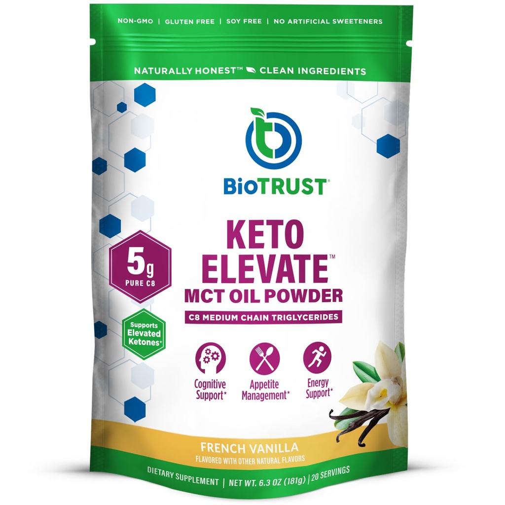 BioTrust Keto Elevage ... C8 MCT Oil Powder ... Ketogeeninen MCT Coffee Creamer...