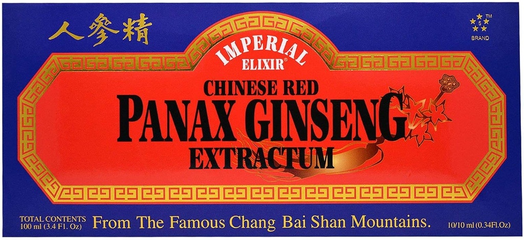 Kiinanpunainen Panax Ginseng Extractum - injektiopullot Keisarillinen Elixir (Ginseng Company) 10 injektiopullo