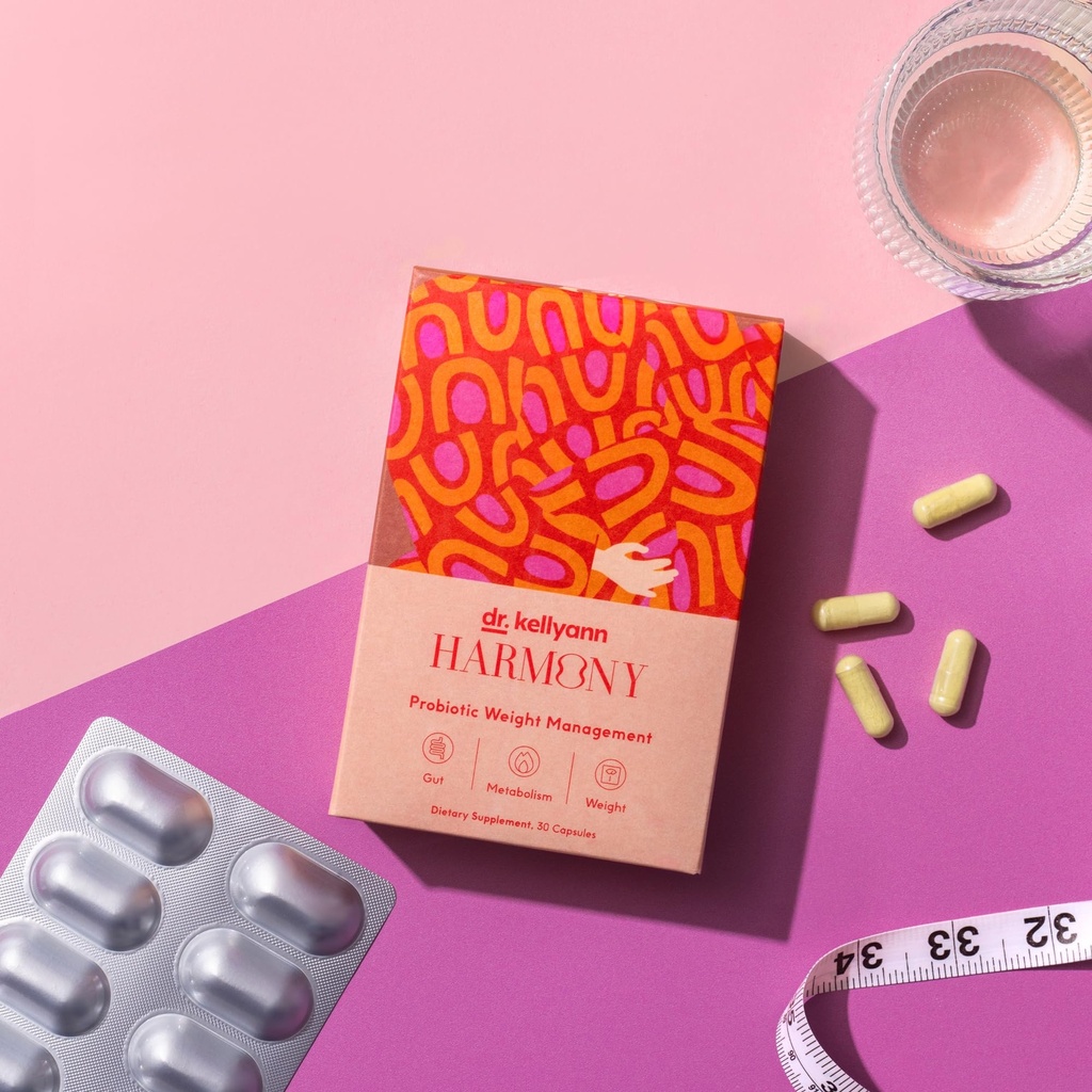 Kellyann Harmony Probiootti Painonhallinta (30 kapselia) Prebiootti ja probiootti tukemaan painonhallintaa ja edistämään Optimal Gut Health