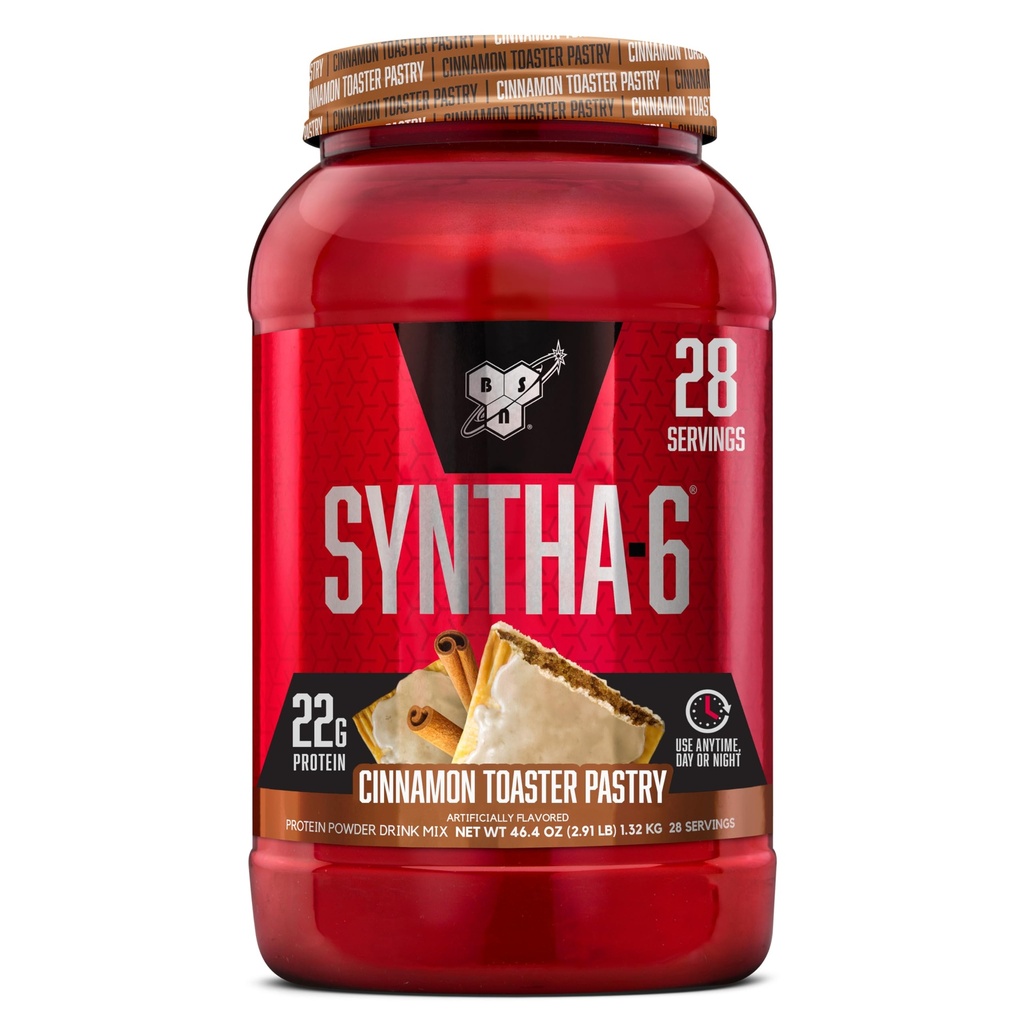 BSN SYNTHA-6 Premium Protein Powder with 6g kuitua, Whey Protein, Micellar Casein, Milk Protein Isolate Blend, 5g rasvaa, kaneli leivänpaahdin Pastori, 28 tarjoilua (Pakkaus toukokuussa Vary)