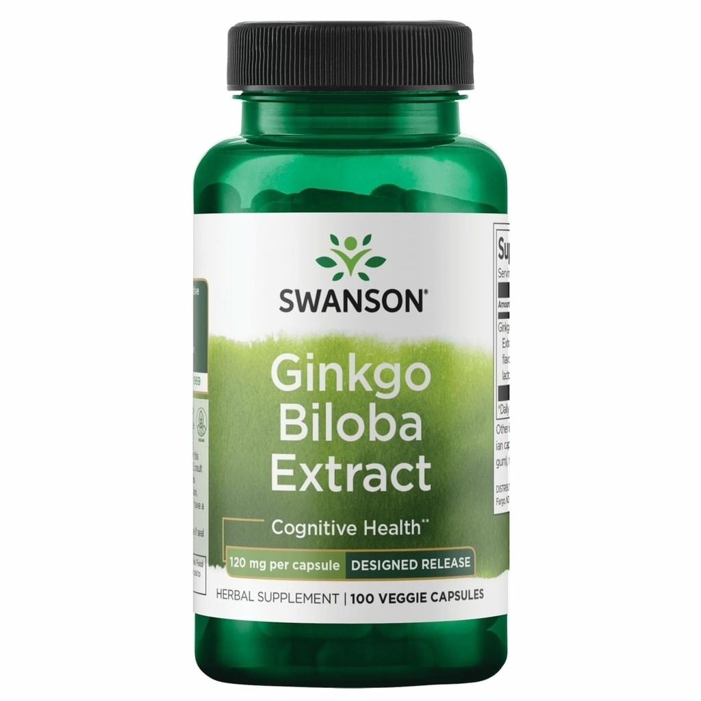 Myöhästynyt vapautus Ginkgo 120 mg 100 Caps by Swanson Ultra