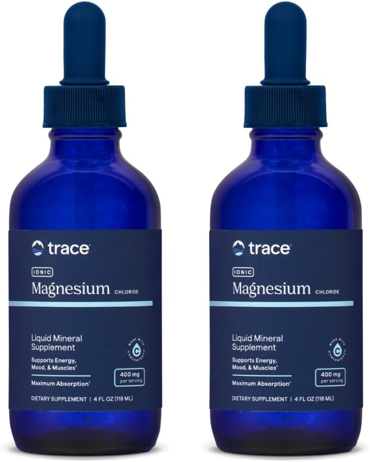 Trace Minerals Ionic Magnesium 400mg - Brain Health & Energy Support Supplement - Liquid Supplement of Aid Immune Health - Daily Supplement with Essential Minerals - 4 fl oz (64 Servings)