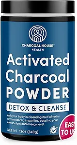 Charcoal House Detox ja Cleanse USP Medical Grade Coconut Shell Aktiivinen Charcoal Powder - korkea adsorptiivinen ja nopea toiminta kapasiteetti - jauhettu, syötävä & ravitsemus - 24 oz