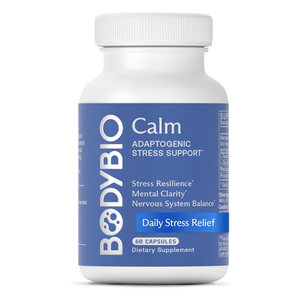 BodyBio rauhallisuus - luonnollinen stressinlievitys Blend kanssa Rhodiola, Glysiini & Fosfatidyyliseriini - Tukee rentoutumista, Mielenfocus & tasapainotettu kortisoli - Non - Drowsy Formula