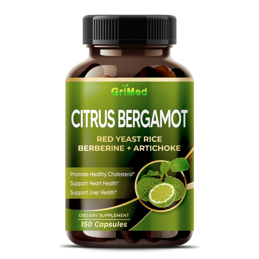 Citrus Bergamot 50:1 Uute 20,400mg Red Yeast Rice, Valkosipuli, Artisokka Terve Kolesteroli, Heart Health - valmistettu Yhdysvalloissa (150 Count (Pakkaus 1))