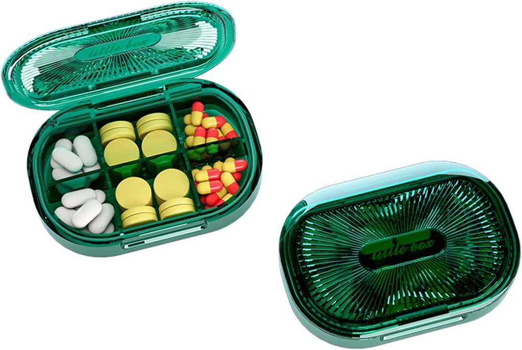 Pieni pilleri laatikko, Kosteus Proof pilleri tapauksessa, matka pilleri Organizer taskulaukku, Päivittäinen kannettava lääke vitamiini, kalaöljy, täydennysosa (vihreä)