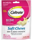 Caltrate 600+D3, Calcium och D3 Supplement Soft Chews, 600mg (Vanilla Crème Flavor, 60 Count)