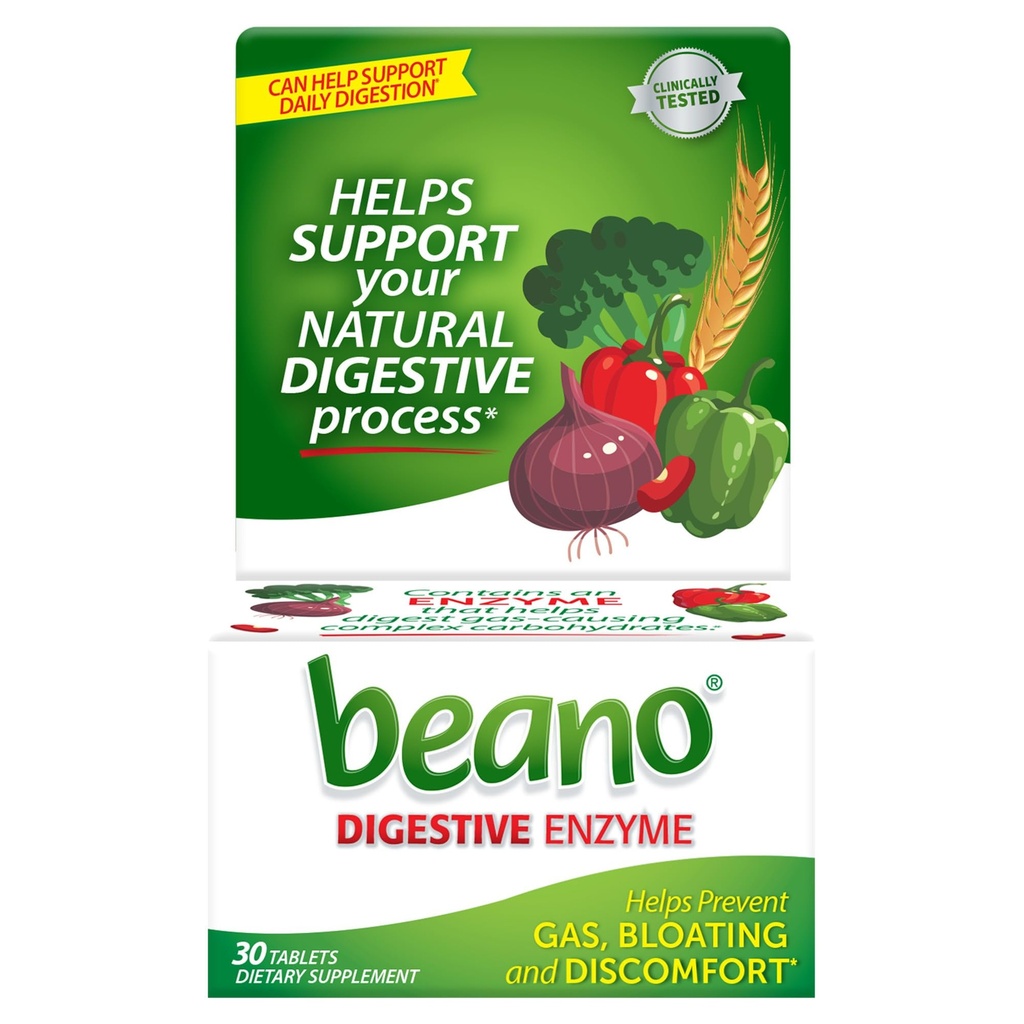 Beano Food Enzyme Dietary Supplement, 30 tabletter (Pack of 1)