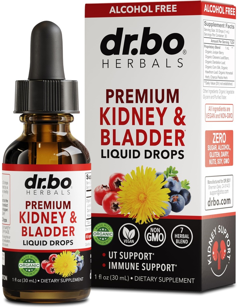 Njursupport Supplement Bladder Health - Organiska Renal Cleanse Supplements Drops Juniper Berry Cleavers Dandelion - Renal Kidney Cleanse Detox Urinary Tract Herbal Bladder Support Flush Njurar 1oz