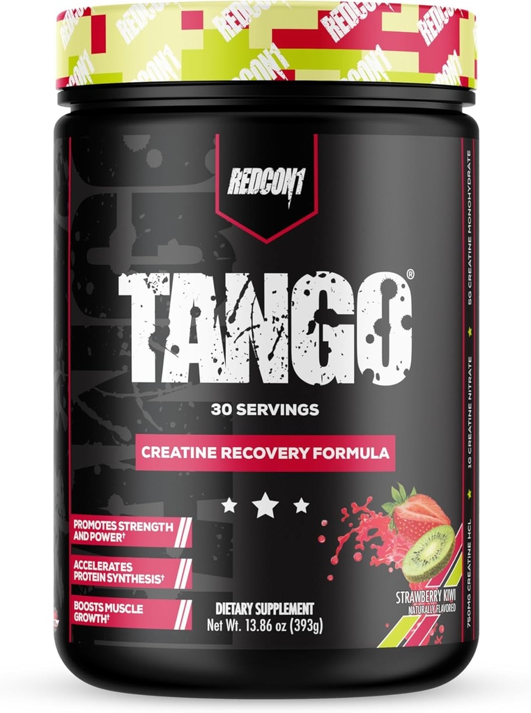 REDCON1 Tango Creatine Powder, Strawberry Kiwi - Sugar Free + Keto Friendly Creatine Supplement - Betaine Anhydrous for Muscle Endurance & Strength (30 portioner)