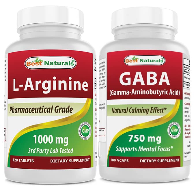 Best Naturals L-arginiini 1000 mg & GABA Supplement 750mg