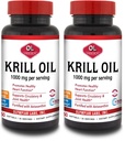 Olympian Labs Antarktis Krill Oil, 1000 mg Caps with Astaksantiini, Omega-3, EPA, DHA, Immuuni, Joint & Brain Support, 60 Softgels (paketti 2)