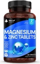 Magnesium Supplement 500mg Magnesium och Zink Supplement - High Absorbency Magnesium Oxide & Zink - Muskelben & Hälsosam immunfunktion - Vegan, icke-GMO, Glutenfri - 120 Lätt att svälja tabletter
