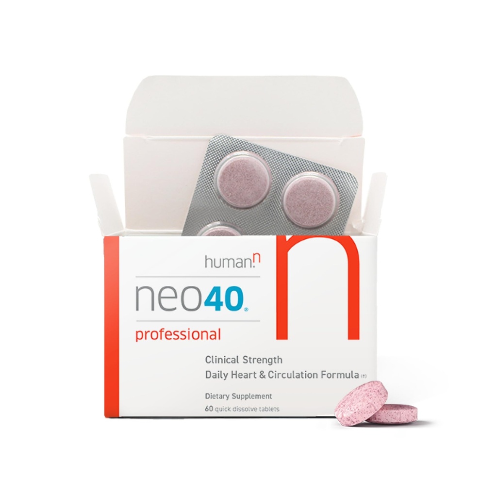 HumanN Neo40 Professional - Daily Heart & Circulation Support - Methylfolate, Beet Root Powder, Hawthorn Berry, L-sitrulline - 60 liukenevat tabletit