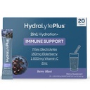 Hydralyte Electrolytes Plus Immuniteetti, Elderberry - Low Sugar Nopea nesteytys Powder - Kevyt sparkling Elektrolyytti Powder Packets 1000 mg ja 300 mg Elderberry (8oz Serve, 20 kreivi)