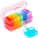 Zoxi Viikottainen pilleri Organizer 2 Kertaa päivässä, vaaleanpunainen 7 päivä klo pilleri Box, Daily Am Pm pilleri Organizer 7 päivä, Kannettava vitamiini pilleri tapauksessa, Viikottainen pilleri laatikko kalaöljyjä, vitamiini, täydentää