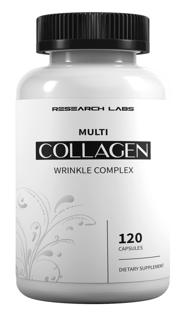 Tutkimus Labs Promo 120 Collagen pillereitä - 6000 mg. Grass Fed anti-aging tuki ihon, nivelet, Tendons, luut, hiukset ja kynnet. Paleo Friendly. Collagen Peptides Powder Supplement