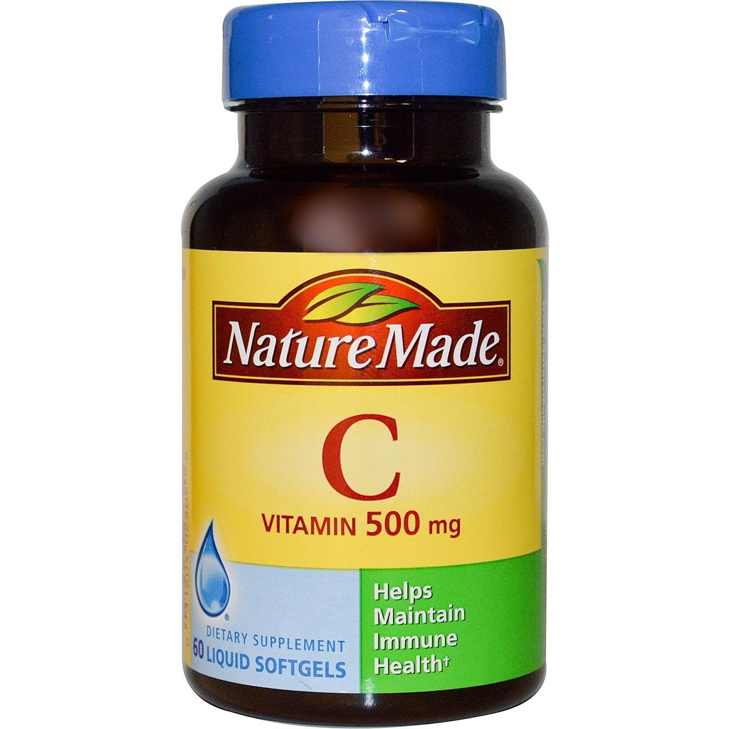 Luonto valmistettu C-vitamiini 500 Mg Softgels, 60-Count