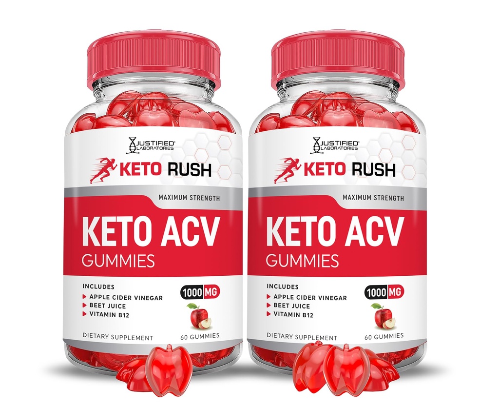 Perusteltu laboratorio (2 pakkaus Keto Rush Keto ACV Gummies Advanced Formula 1000MG Powder B12 Vegan Non GMO 120 Gummys