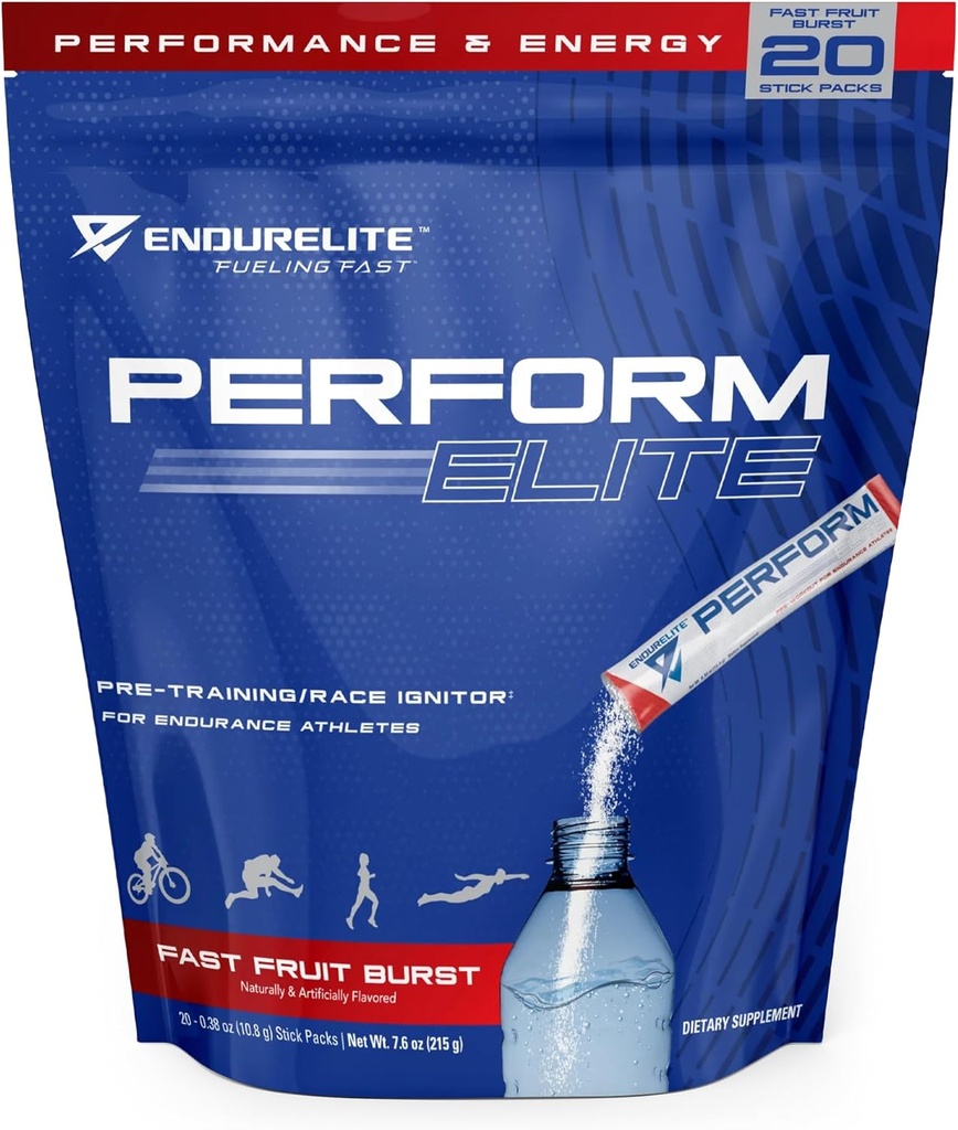 EndurElite Perform Elite- Pre Treenout Powder täydennysosa - Pre-workout Endurance urheilijoille- 20 tarjoilu laukku- nopea hedelmämurska