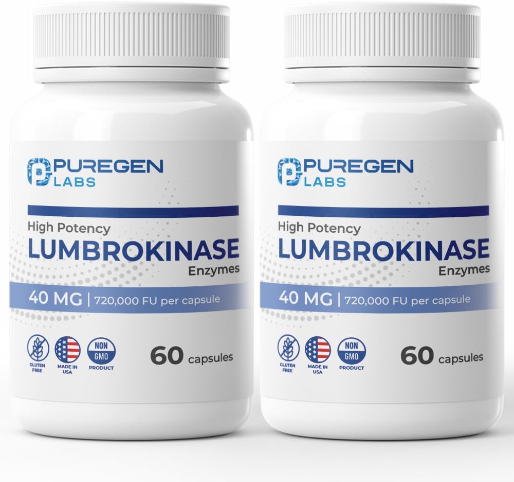 Puregen Labs Lumbrokinaasi 40 mg kapselia kohti Korkea teho Lisäravinteet 