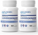 Puregen Labs Lumbrokinase 40mg per Capsule High Potency Supplement | High Activity Lumbrokinase Enzymes | No Harmful Additives | Non-GMO | Gluten Free | Made in USA - Totalt 120 Vegetariska kapslar