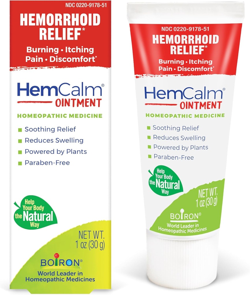 Boiron HemCalm salva för Hemorrhoid Relief of Pain, Itching, Swelling eller Discomfort - 1 uns