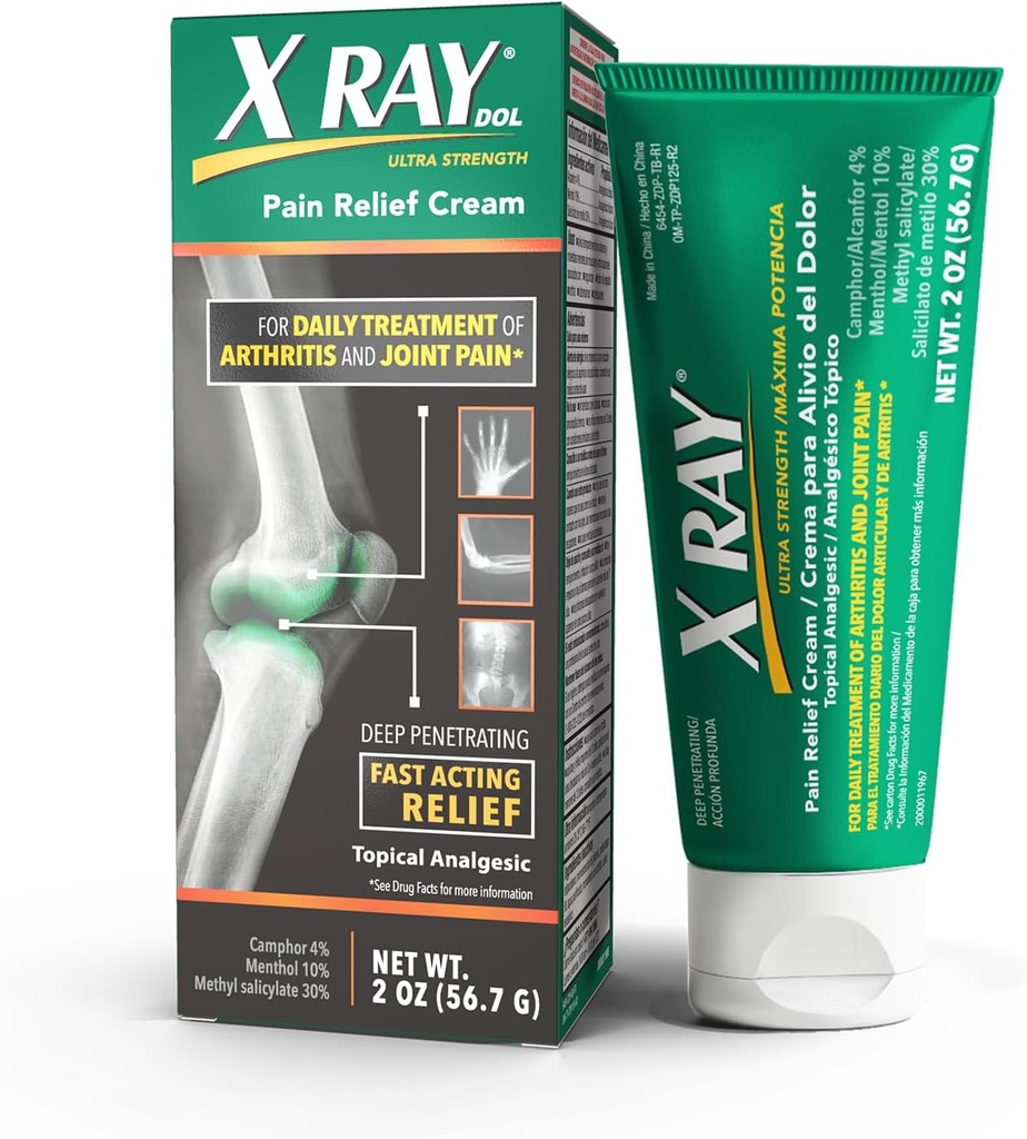 X Ray Dol Uutinen niveltulehdus Pain Reliever Cream, päivä nivel- ja lihaskipu, täydellinen resepti vahvuus, nopeatoiminen helpotus, 2