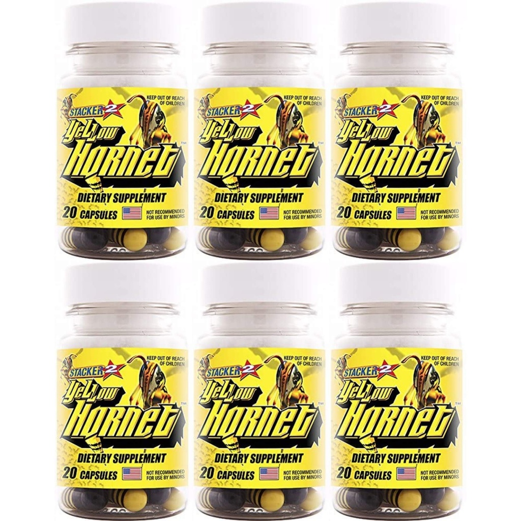 Gula Hornet Herbal Dietary Supplement 20ct (Lot of 6 X) = 120 kapslar