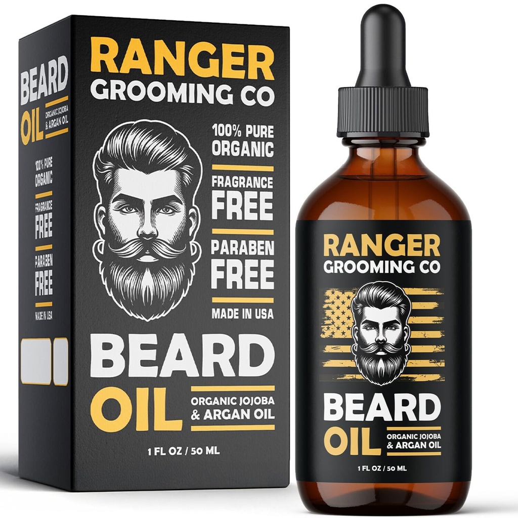 Leven Rose Parta Oil for Men and Beard Softener 100% Pure Natural for Parrakkaat miehet, viikset, ja Kosteutettu iho 1 oz Ranger Grooming Co