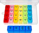 Weekly Pill Organizer 4 gånger om dagen, Medicine Organizer Box, Travel Daily Pill Box Organizer 7 Day, Pill Case, Pill Container Holder för Hold Vitamins / fiskoljor.