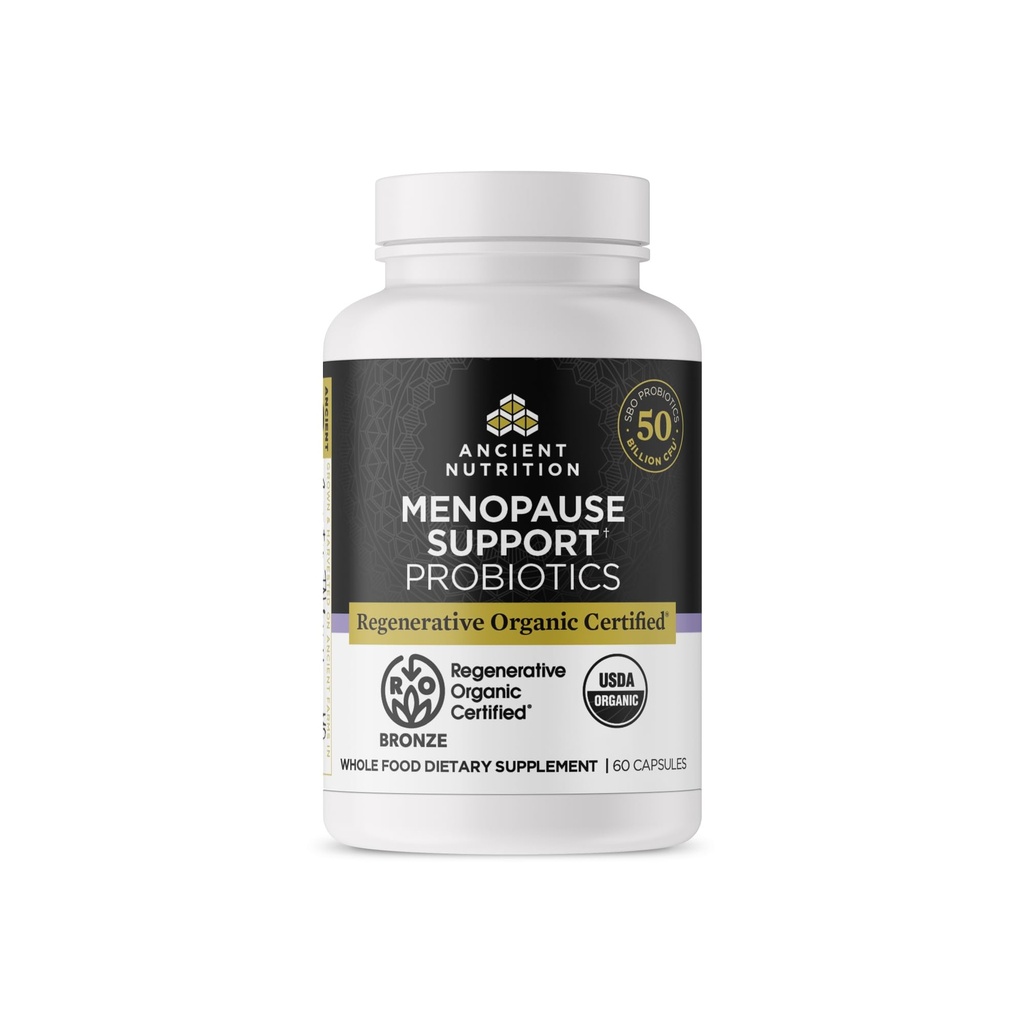 Ancient Nutrition Regenerative Organic Certified Probiotics for Menopause Support, Probiootit Menopause Support, Terve Ravitsemus ja Naiset Terveys Tuki, 50 miljardia PMY * Per Serving, 60