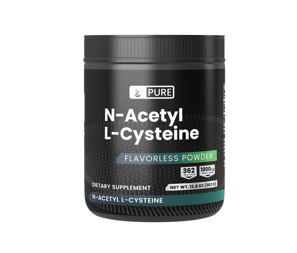 Puhdistusaine NAC-jauhe, 12,8 oz, N-asetyyli L-kysteiini, Aminohappo, aina puhdas