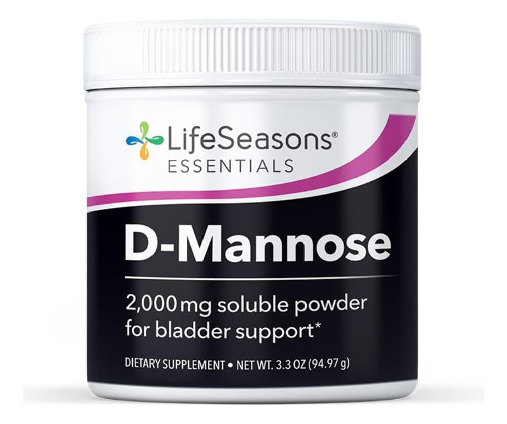 LifeSeasons D-Mannose Powder - Fast-Acting UTI Relief - Urinary Tract Health Supplement - Stöder Hälsosamma nivåer av Microflora & Eases Bladder Discomfort - 45 portioner