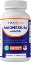 Vitamaattinen magnesium B6-180 kasvissyöjä Tabletit (Peittämätön) - Lisätty B6 maksimaalinen absorptio - tukee lihasten, nivelten ja sydämen terveys