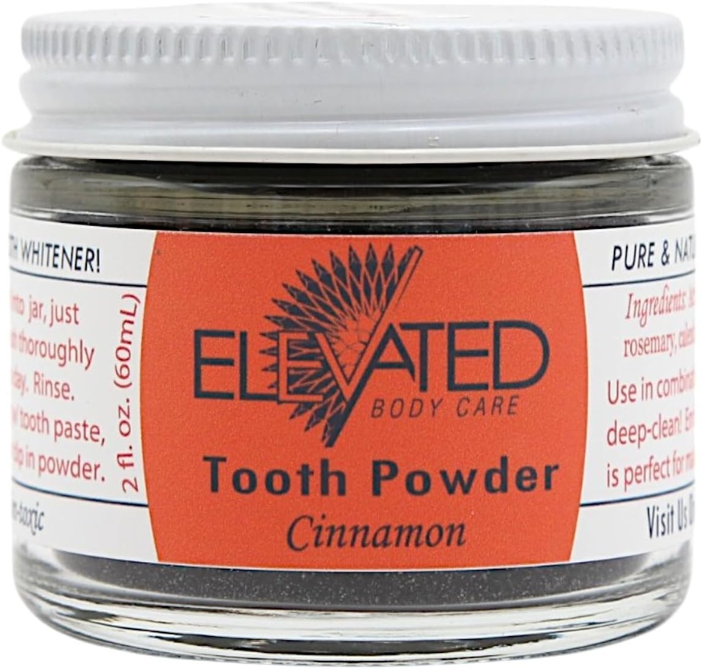 Kohonnut hammasjauhe Luonnollinen Xylitol & Aktivoitu hiili • Kasviperäinen • Vegan • Säilytetty lasipurkki - Mint tai kaneli - Made in USA (2 Ounces)