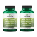 Swanson Milk Thistle, Voikukka & Yellow Dock - Herbal Liver Support Supplement - Natural Supplement Auttaa ylläpitämään yleistä terveyttä ja hyvinvointia - (120 kapselia) (2 pakkaus)