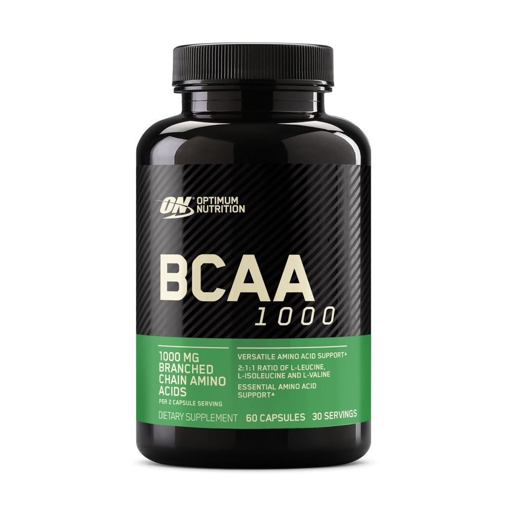 Optimum Nutrition Instantized BCAA Kapselit, Keto haarautunut ketju Essential amino Acids, 1000mg, 60 Count