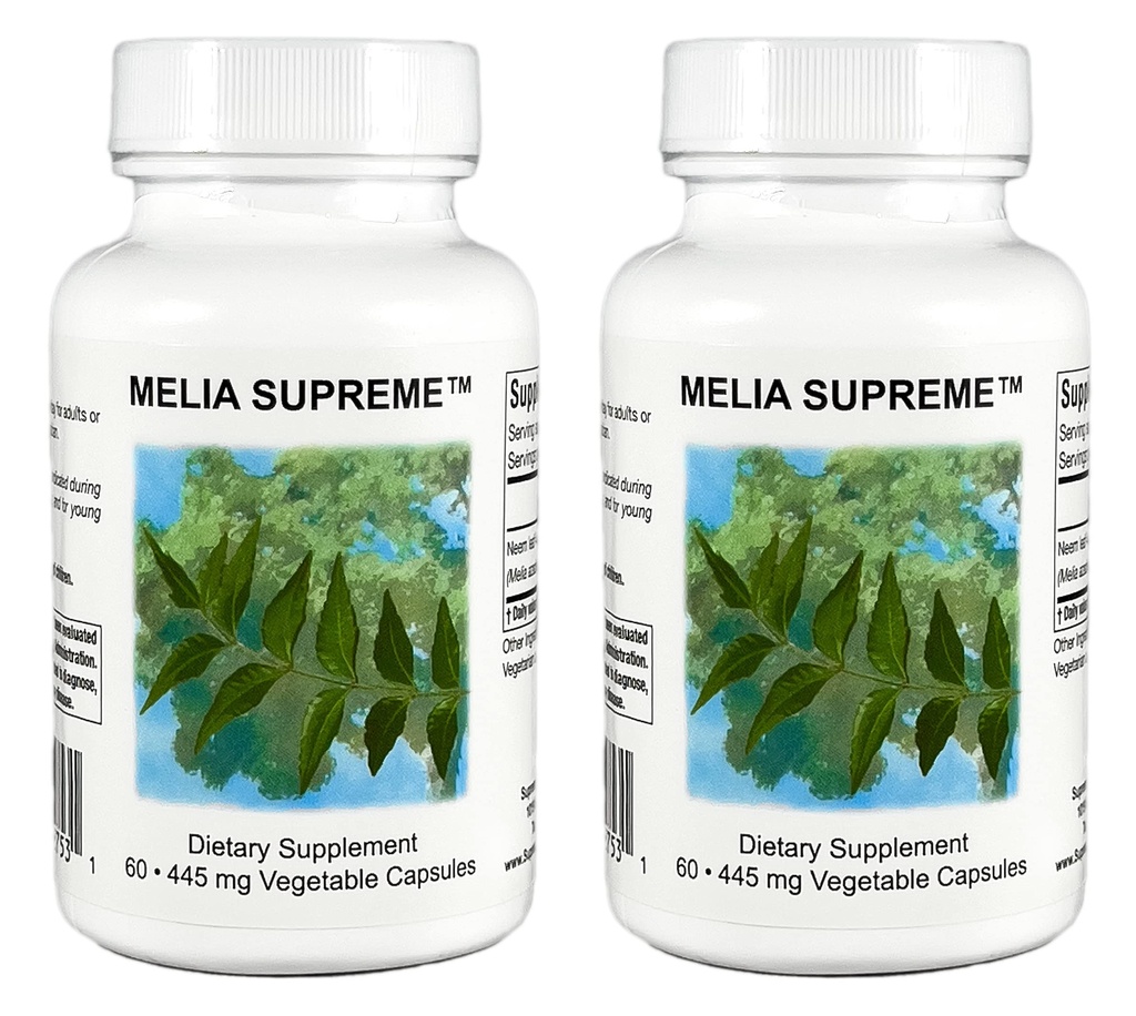 Supreme Nutrition Melia Supreme, 60 puhdasta jauhettua Neem Leaf kasvissyöjäkapselia (Pakki 2)