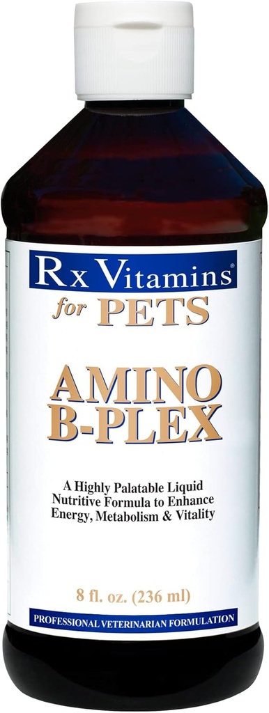 Rx Vitamiinit Lemmikkieläimet Amino B-Plex koirille ja kissat - Terveet ravintoaineet Lisätä energian aineenvaihduntaa & elinvoimaa - Bacon Flavor 8 fl. oz.